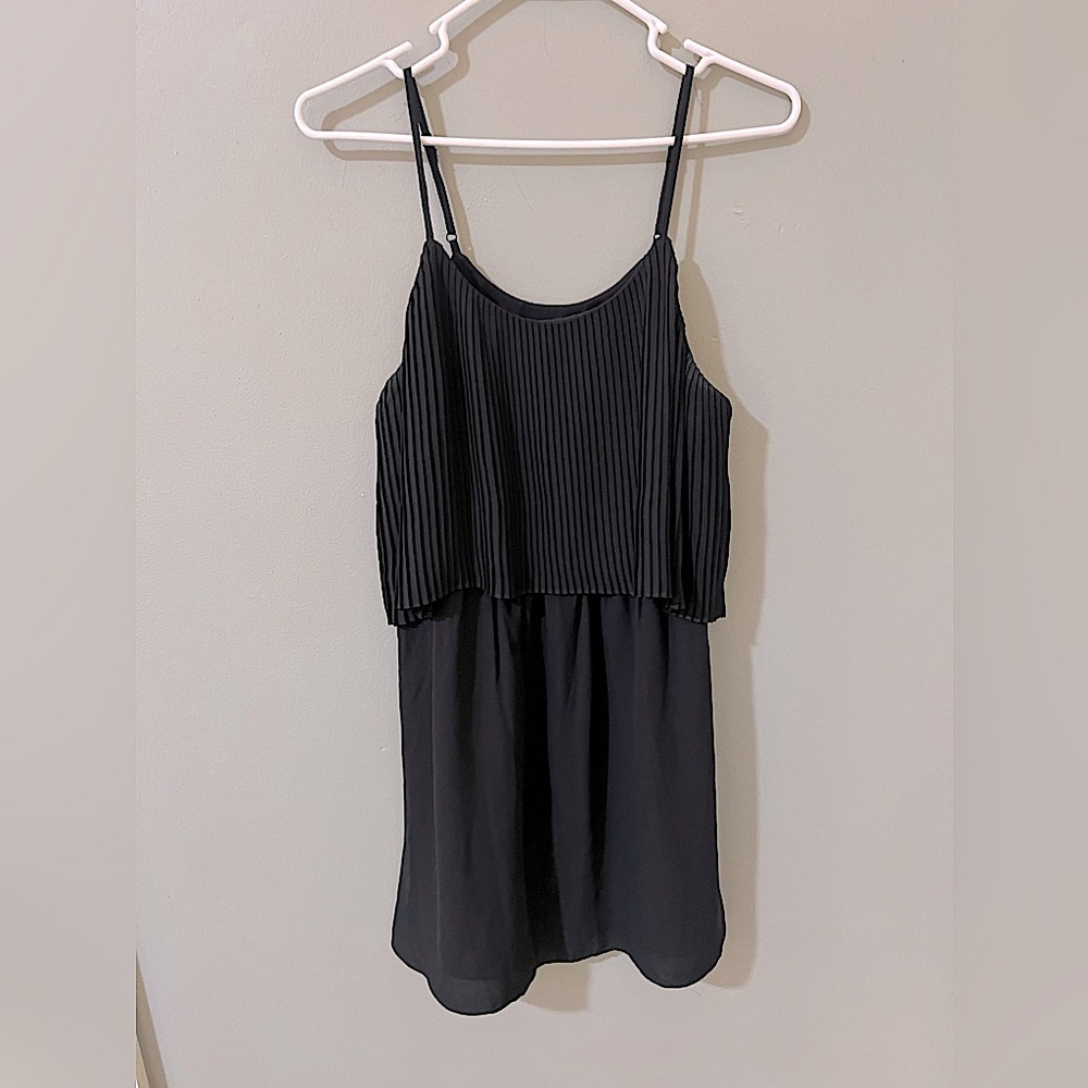 Mossimo Dress Women's Size extra small Black Pleated Popover Chiffon Strappy